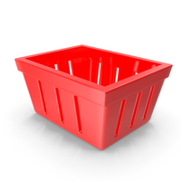 Cartoon Red Shopping Basket Without Handles PNG & PSD Images