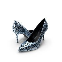 Blue Leopard Heels PNG & PSD Images