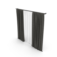 Brown Curtains With Tulle PNG & PSD Images