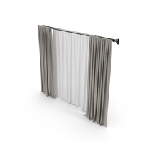 Brown Curtains With Tulle PNG & PSD Images