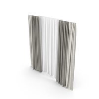 Brown Curtains With Tulle PNG & PSD Images