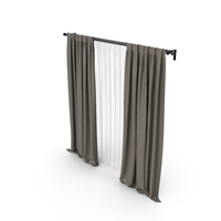 Brown Curtains With Tulle PNG & PSD Images