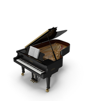 Grand Piano Fazioli with Music Notes Book PNG & PSD Images