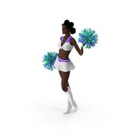 Teenage Black Girl Cheerleader Standing Pose PNG & PSD Images