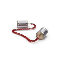 Tin Can Phone with Coiled Cord PNG & PSD Images