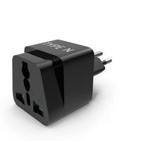 Type N Universal Plug Adapter Black PNG & PSD Images