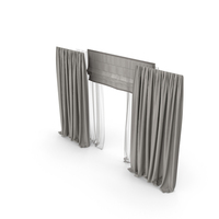 Brown Curtains With Tulle And Roman Blinds PNG & PSD Images
