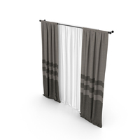 Grey Curtains With Tulle PNG & PSD Images