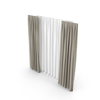 Brown Curtains With Tulle PNG & PSD Images