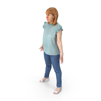 Woman Standing In Casual Clothing PNG & PSD Images