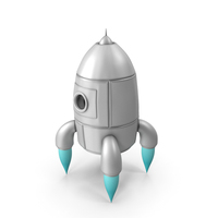 Cartoon Rocket With Flame PNG & PSD Images