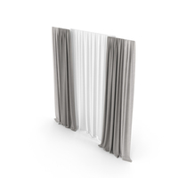 White Curtains With Tulle PNG & PSD Images