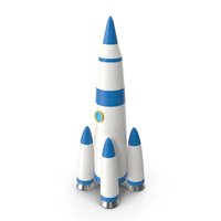 Blue & White Rocket PNG & PSD Images