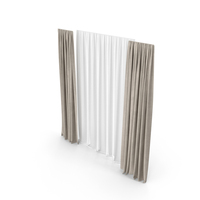 Brown Curtains With Tulle PNG & PSD Images