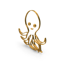 Golden Sea Octopus Logo PNG & PSD Images