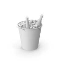 Monochrome Metal Bucket With Champagne Bottles PNG & PSD Images