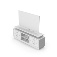 Monochrome TV Stand Set PNG & PSD Images