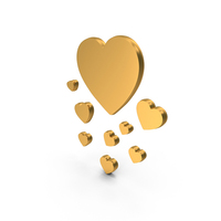 Hearts Wall Gold PNG & PSD Images