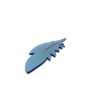 Feather Design Symbol Blue Glass PNG & PSD Images