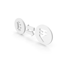White Bitcoin To Rupee Currency Exchange Symbol PNG & PSD Images