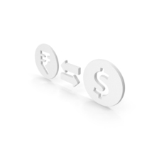 White Rupee To Dollar Currency Exchange Symbol PNG & PSD Images