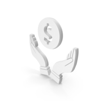 White Dollar In Hand Symbol PNG & PSD Images