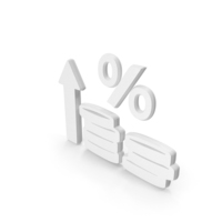 White 1% Money Growth Symbol PNG & PSD Images