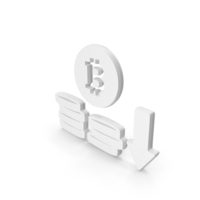 White Bitcoin Fall Symbol PNG & PSD Images