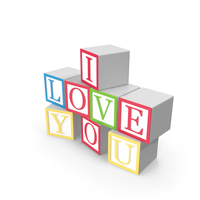 I Love You Letter Cubes PNG & PSD Images
