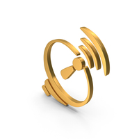 Gold Dish Antenna Symbol PNG & PSD Images