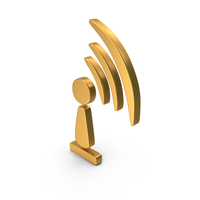 Gold Mobile Antenna Signal Symbol PNG & PSD Images