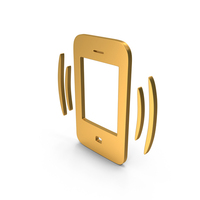 Mobile Vibrate Phone Symbol Gold PNG & PSD Images