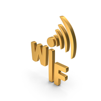 Gold WiFi Signal Symbol PNG & PSD Images
