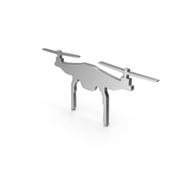Silver Drone Symbol PNG & PSD Images