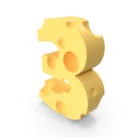 Cheese Alphabet Number 3 PNG & PSD Images
