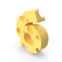 Cheese Alphabet Number 6 PNG & PSD Images