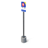 Street Sign On A Cylindrical Pole PNG & PSD Images