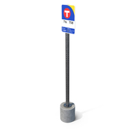 Bus Stop Sign On A Square Pole PNG & PSD Images
