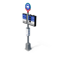 Bus Stop Sign With Route PNG & PSD Images