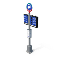 Clean Bus Stop Sign With Routes PNG & PSD Images