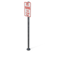 Clean Taxi Stand Sign On A Cylindrical Pole PNG & PSD Images