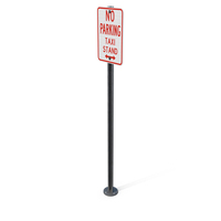 Taxi Stand Sign On A U Shaped Pole PNG & PSD Images