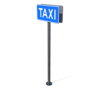 Clean Taxi Stand Sign On A Cylindrical Pole PNG & PSD Images