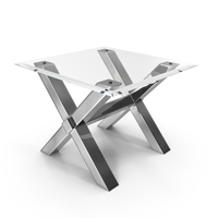 Chrome X Leg Coffee Table PNG & PSD Images