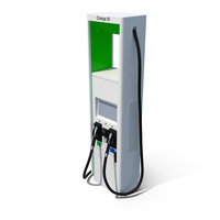 清洁电动汽车充电站PNG和PSD图像