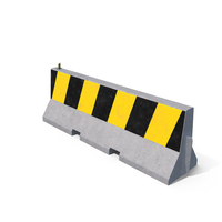 Clean Yellow Striped Concrete Road Barrier PNG & PSD Images