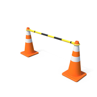 Traffic Cones With Black & Yellow Bar PNG & PSD Images