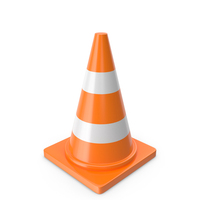 Orange & White Striped Traffic Cone PNG & PSD Images
