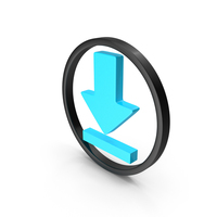 Circular Black & Blue Download Icon PNG & PSD Images