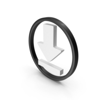 Circular Black & White Download Icon PNG & PSD Images